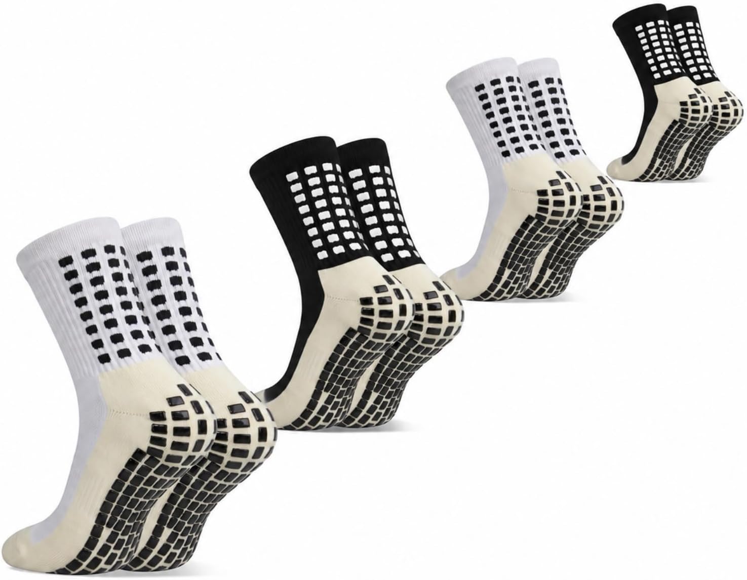 Soccer Grip Socks for Ultra Traction, 4 Pairs