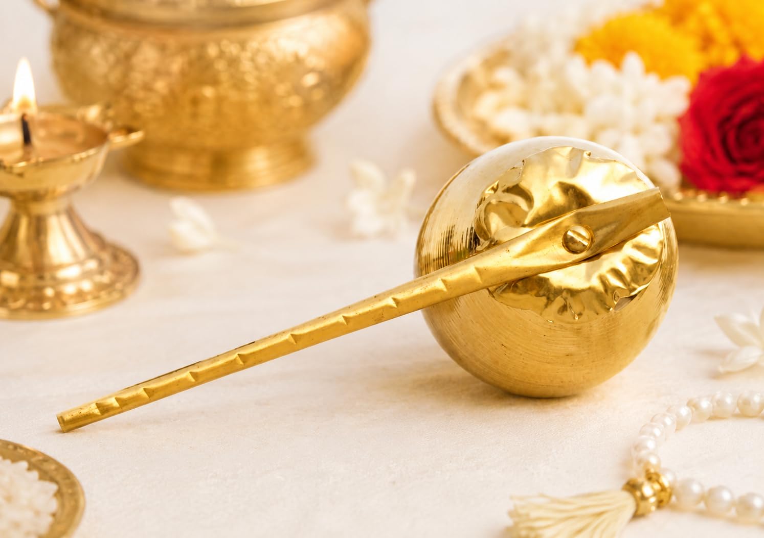 NKA-Pital Nariyal/Daab/Brass Coconut for Puja, Standard Size (Pack of 1)-image-35