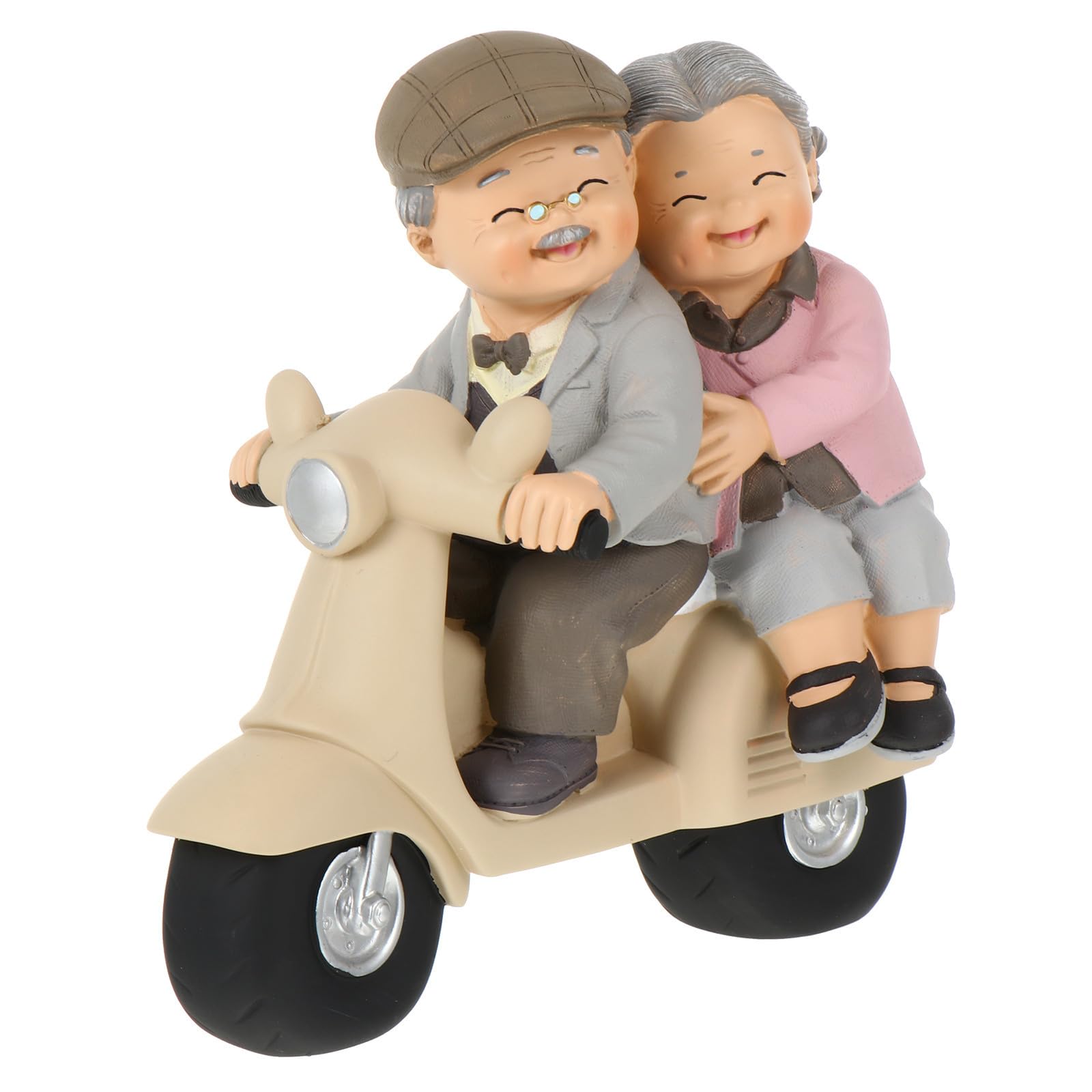 Figurine décorative en résine couple âgé amoureux pour table et bureau