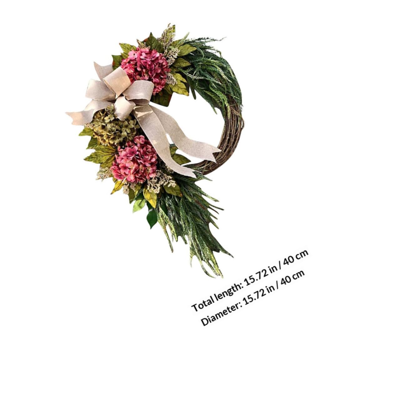 jojofuny Ghirlanda Porta Ingresso Stile Rustico Fiori Artificiali in Plastica, Decorazione Naturale per Casa e Matrimonio, Resistente a Sbiadimento e Appassimento Stile Stili multipli