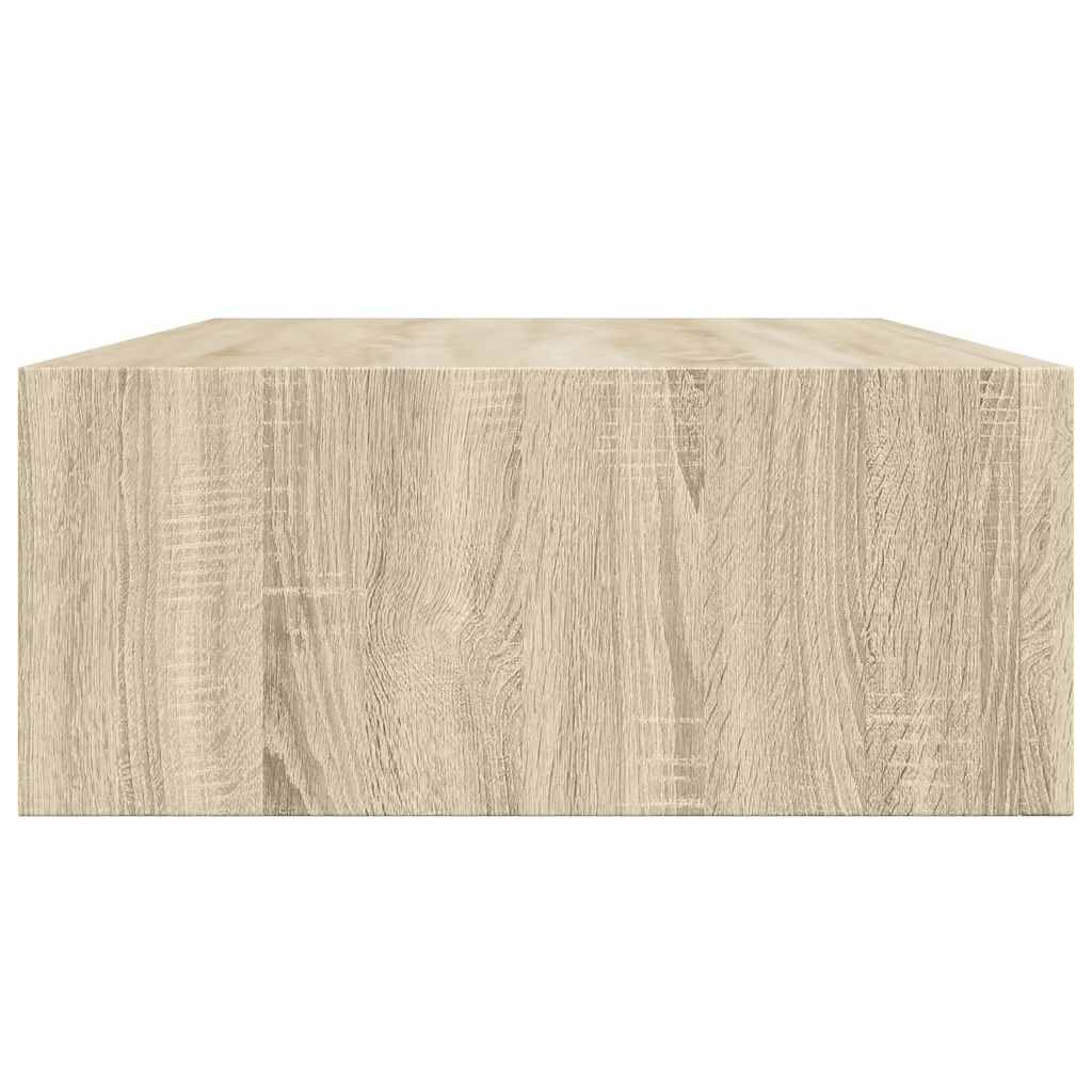 Estantería de pared con cajón, 40 x 23,5 x 10 cm, madera de roble maciza, MDF y metal, pequeño estante flotante para baño, cocina, salón, pasillo