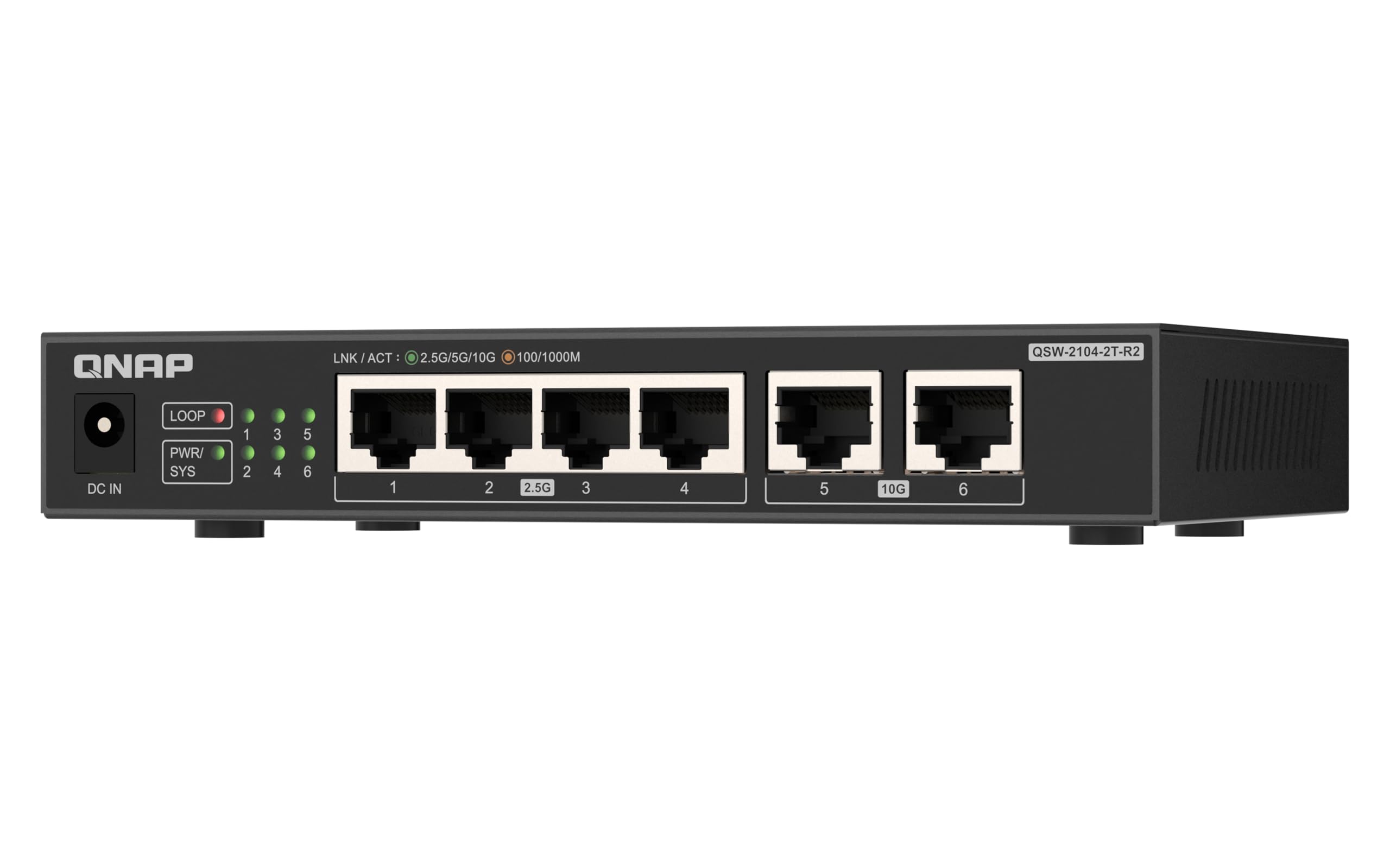 Qnap QsW-2104-2T-R2 Unmanaged Desktop Switch 4x 2.5gbe 2x 10gbe Rj45 (qsW-2104-2T-R2)