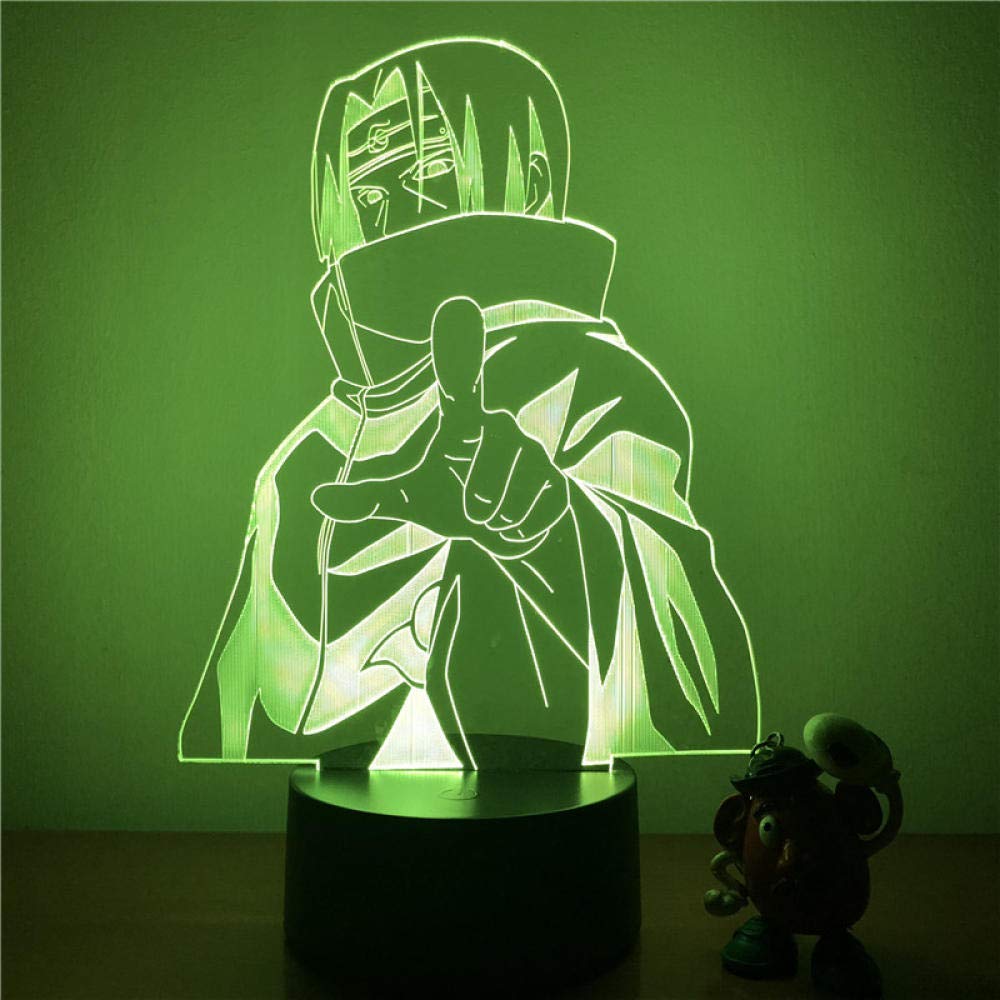 3D LED Night Light Naruto Sasuke Itachi Action Figure 7 Colors Touch Optical Illusion Table Lamp Home Decoration Model