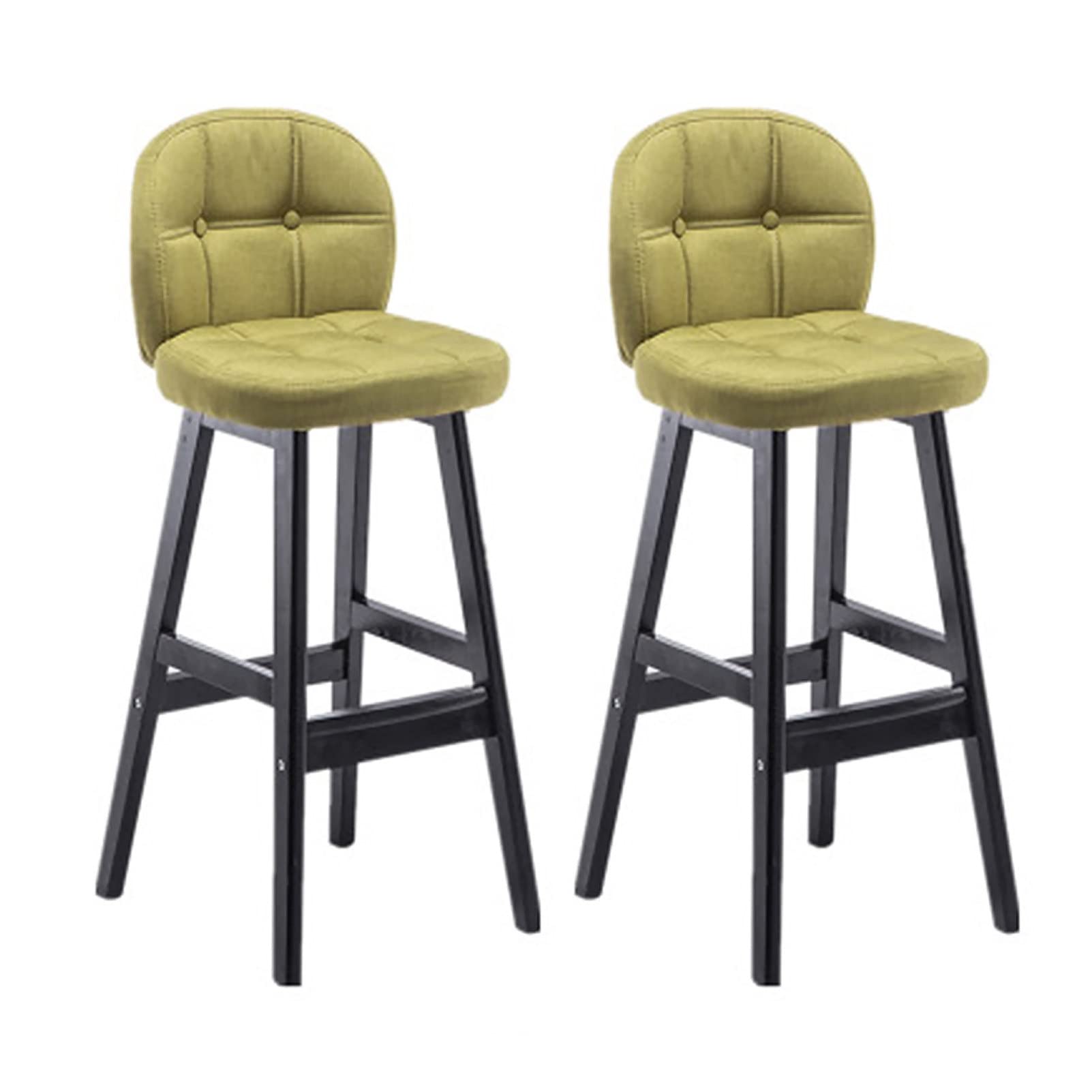 Tabourets de bar en bois lot de 2 chaises hautes assise lin et coton finitions premium pour pub