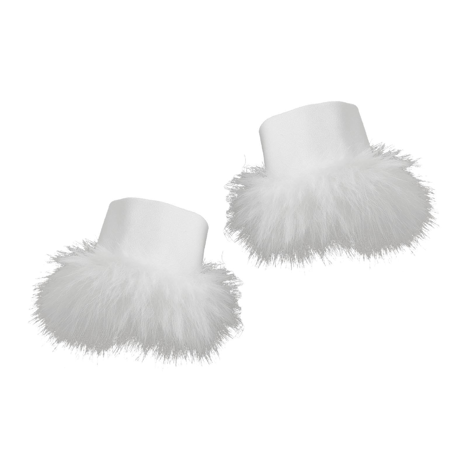 Qianly False Cuffs Decoration Winter Wrist Cuffs Warmers for Sweaters Winter Cosplay White