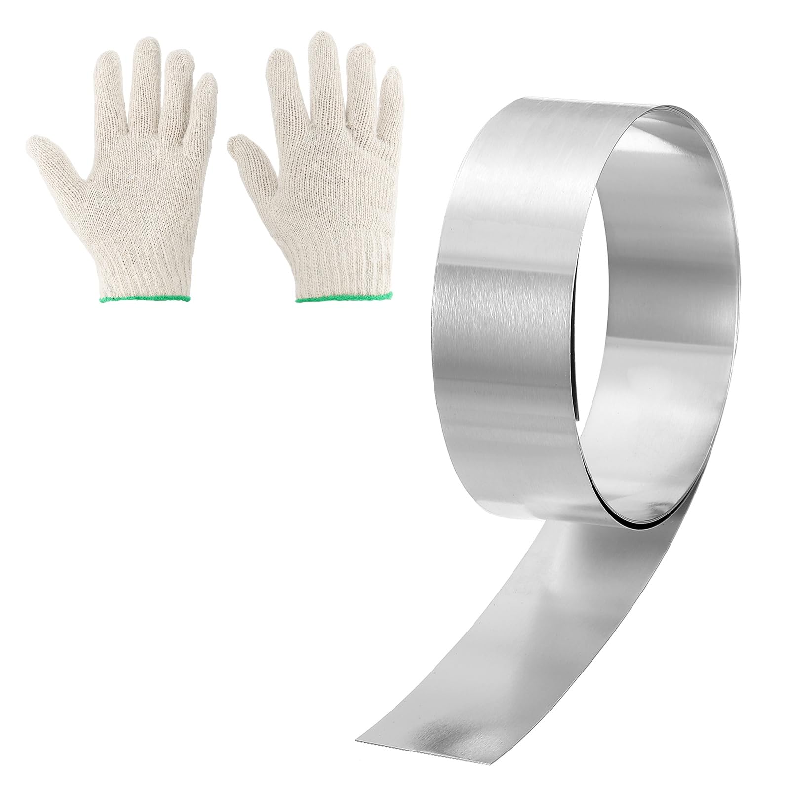 sourcing map Aluminum Flashing Roll, 1.2" x 3.28ft Roof Flashing Metal Strip Sheet Roll 0.6mm Thick with Gloves for House Repair Sealing Window Door