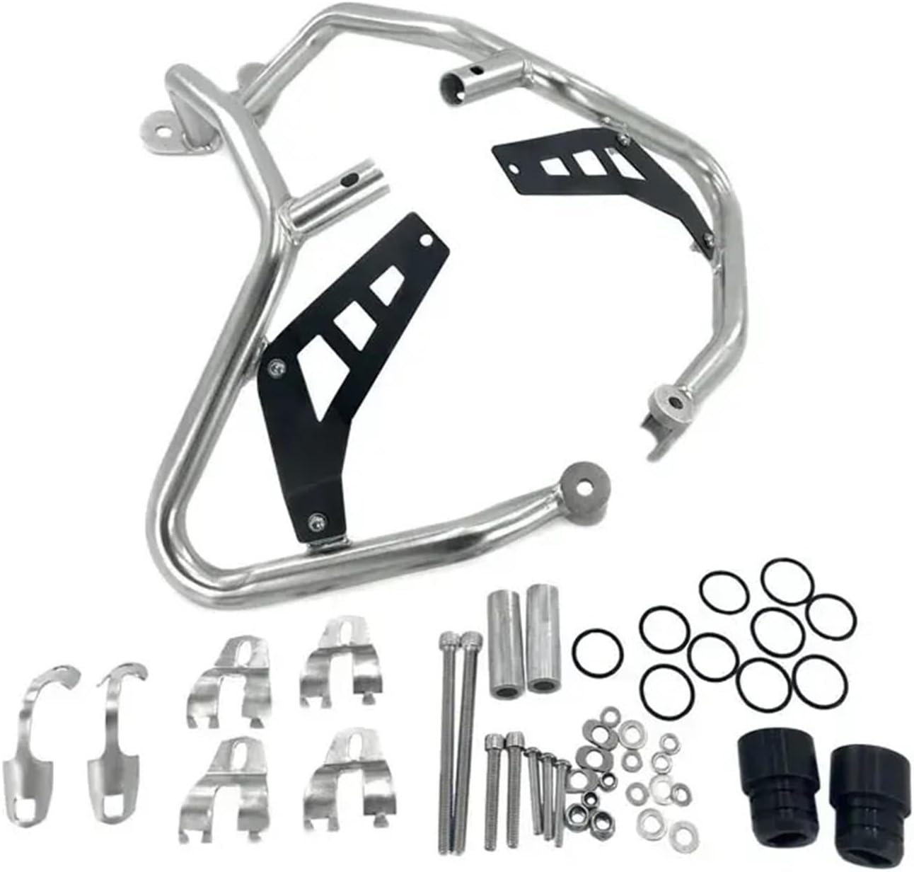 R 1250GS Adventure Motorcycle Highway Engine Guard Crash Bar Fit for BMW R1250GS LC ADV 2019-2023 Frame Bumper Fairing Protector(Black Silver)