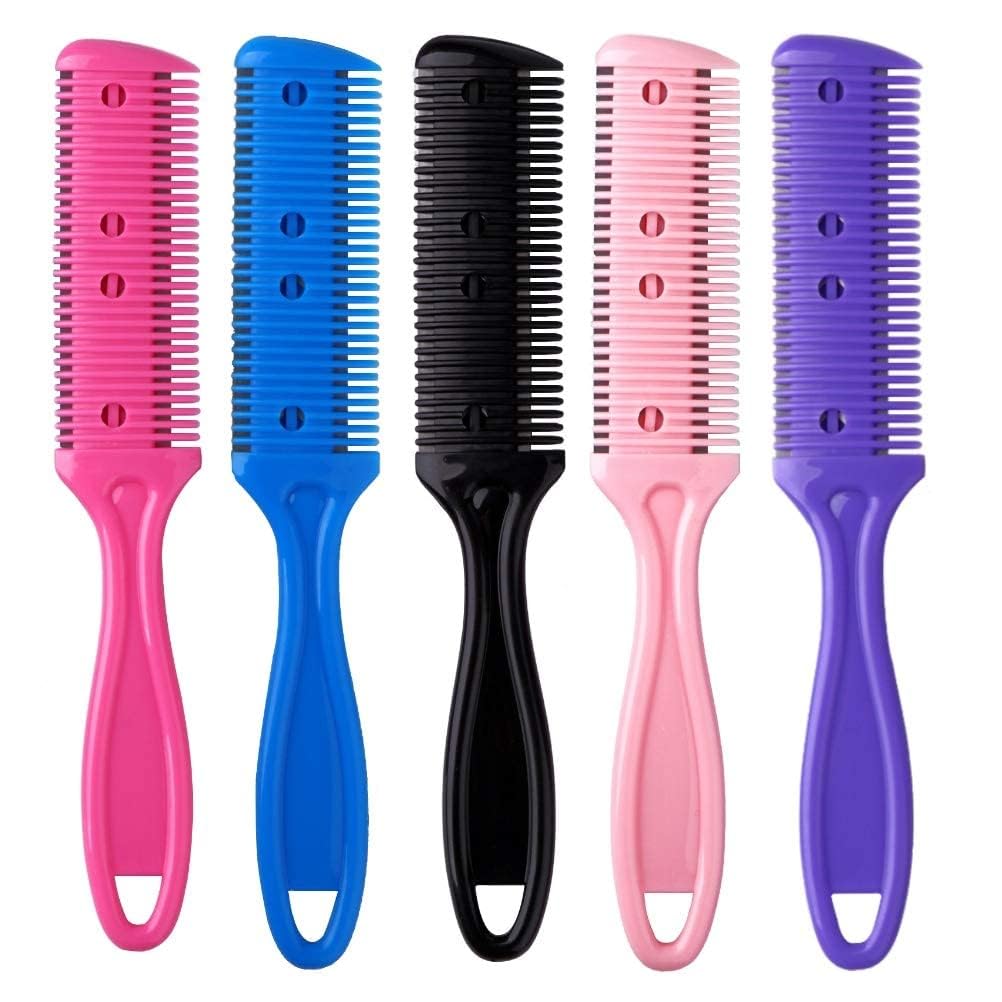 COSLUXE Professional Razor Comb with 2 Pieces Razors, Hair Cutter Comb Cutting Scissors, Double Edge Razor, Hair Thinning Comb Slim Haircuts Cutting Tool (PACK OF 3 Pcs)-image-16