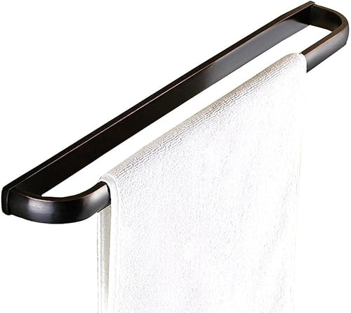 WINCASE Toallero de bronce, toallero de mano aceitado de 24 pulgadas, toallero de baño para montaje en pared con rosca