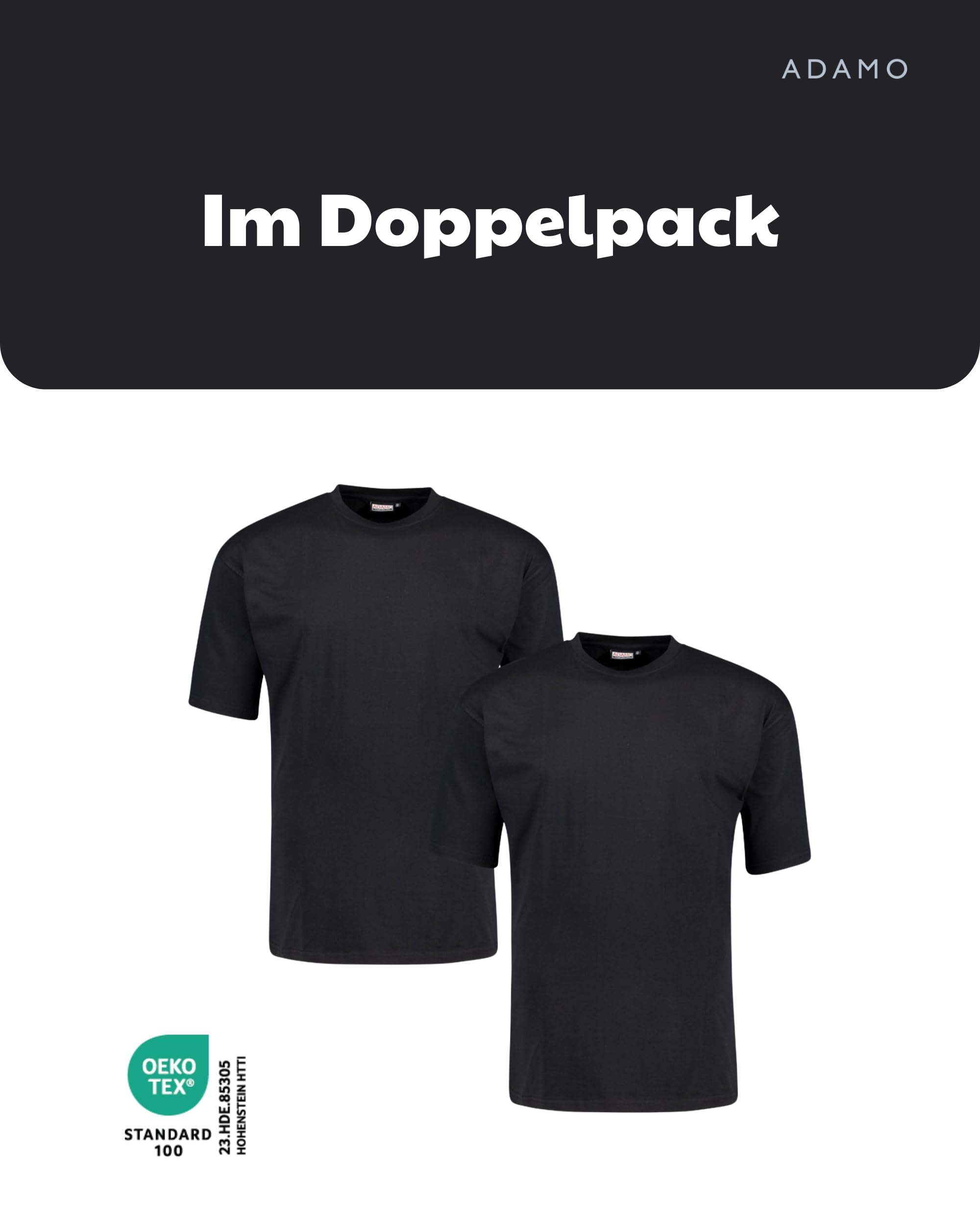 ADAMO Weißes XXL T-Shirt Doppelpack bis 12XL