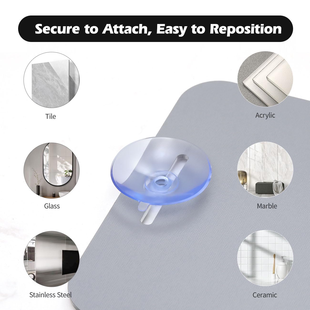 Specchio Da Barba Antiappannamento Per Doccia | Doppia Superficie Con Ingrandimento 5x | Ventosa Forte E Ganci Acciaio - Foto 10