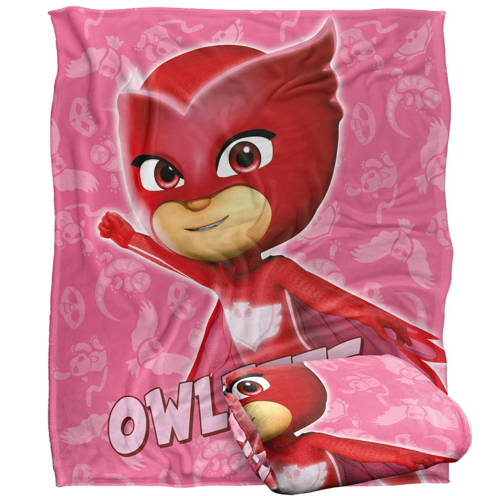 PJ Masks Kids Blanket, 152 x 127 cm Owlette Character Silky Touch Super Soft Throw Blanket