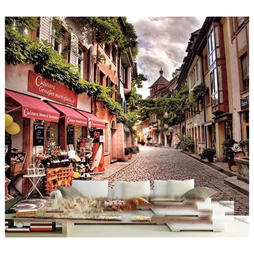 XLMING Paisaje Urbano 3D Lienzo Lienzo Impermeable Mural-400cm×280cm