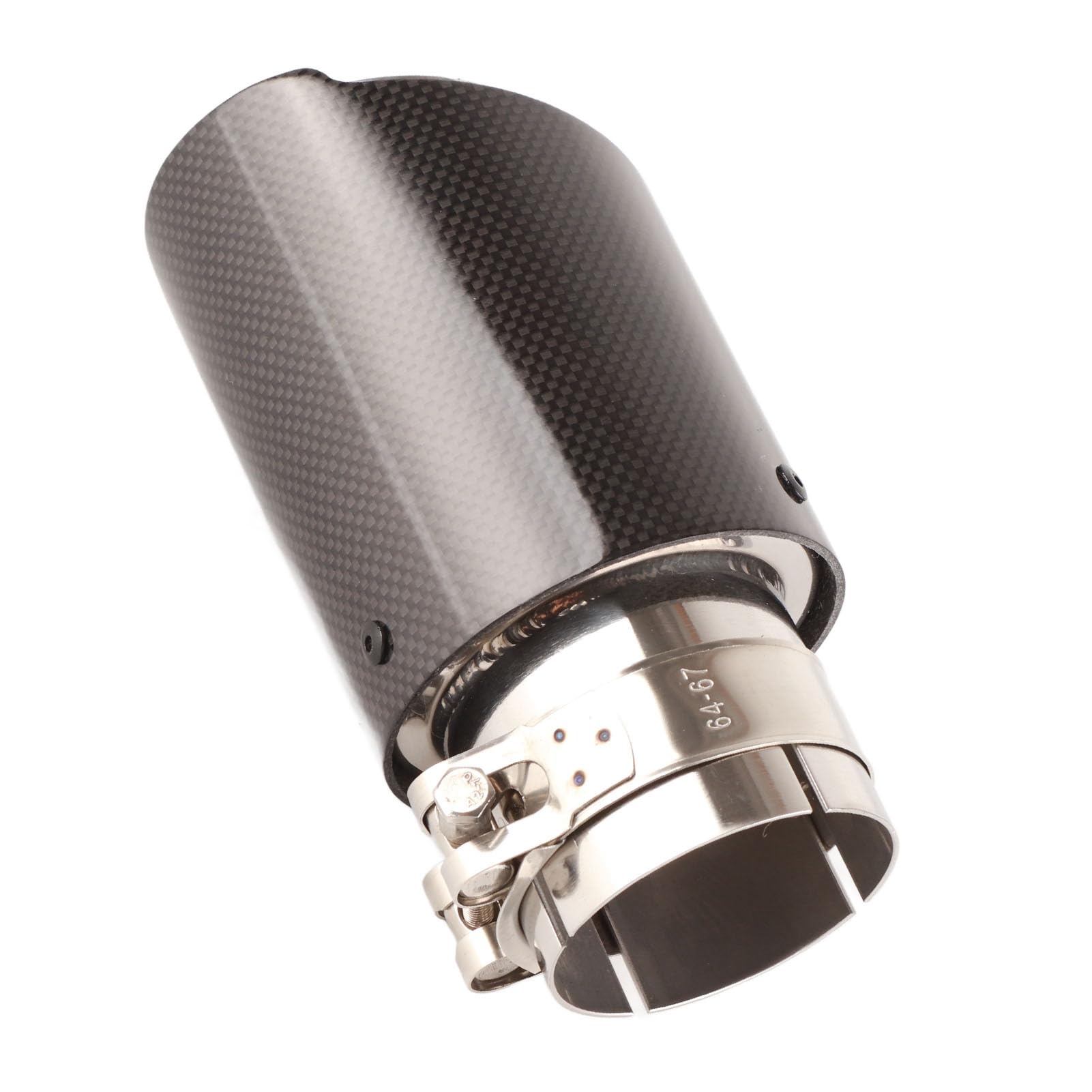 Terminali di scarico per auto 130/150 Uscita Ovale Inclinato Carbonio Nero Punte Scarico Lucido Silenziatore Punta Di Scarico Per Audi Tubo Scarico Fibra Carbonio Terminale Scarico (Color : IN 51MM-O