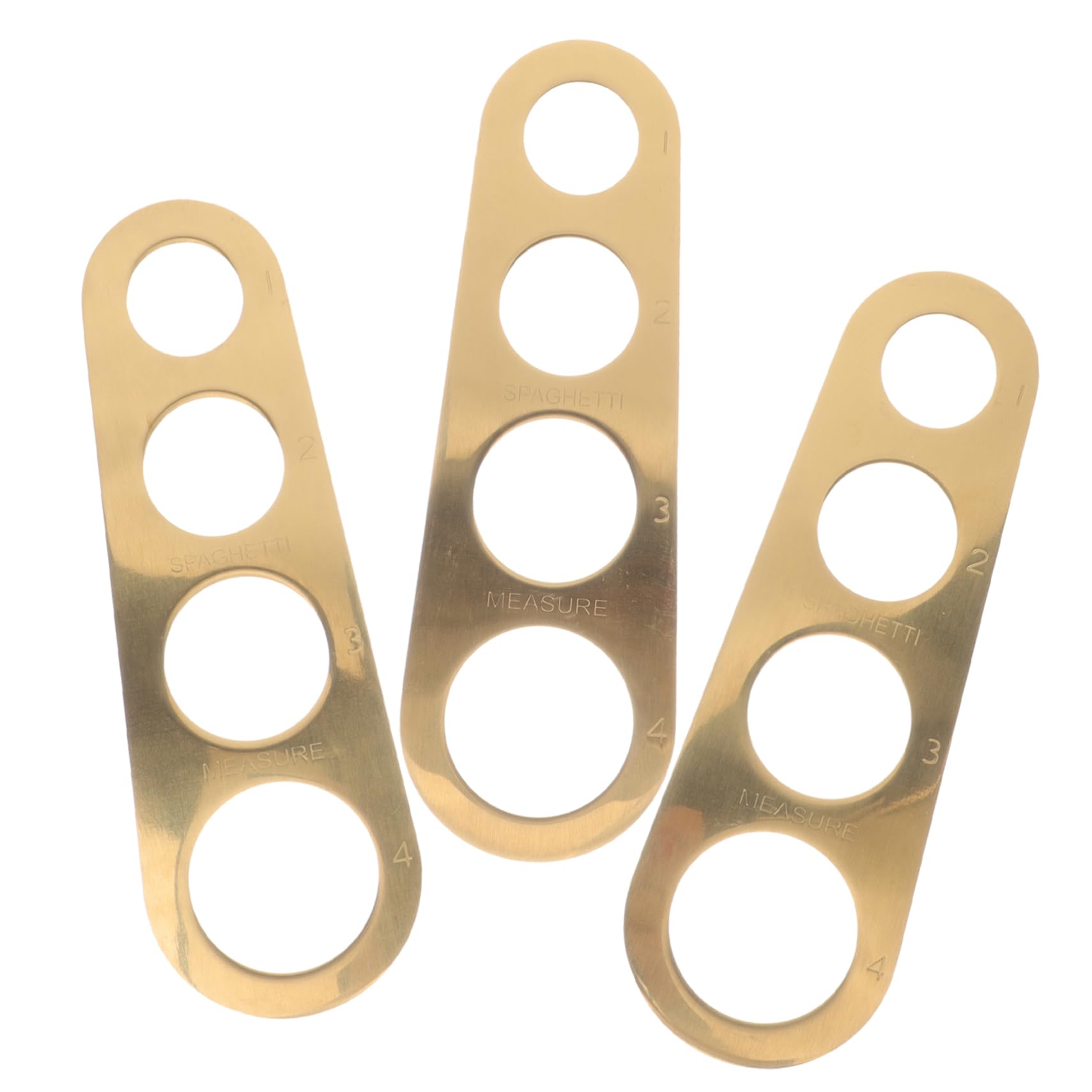 COLLBATH Stylish Golden Pasta Measurer 3 Pack of 430 Stainless Steel Spaghetti Ruler for Precise Noodle Measurement