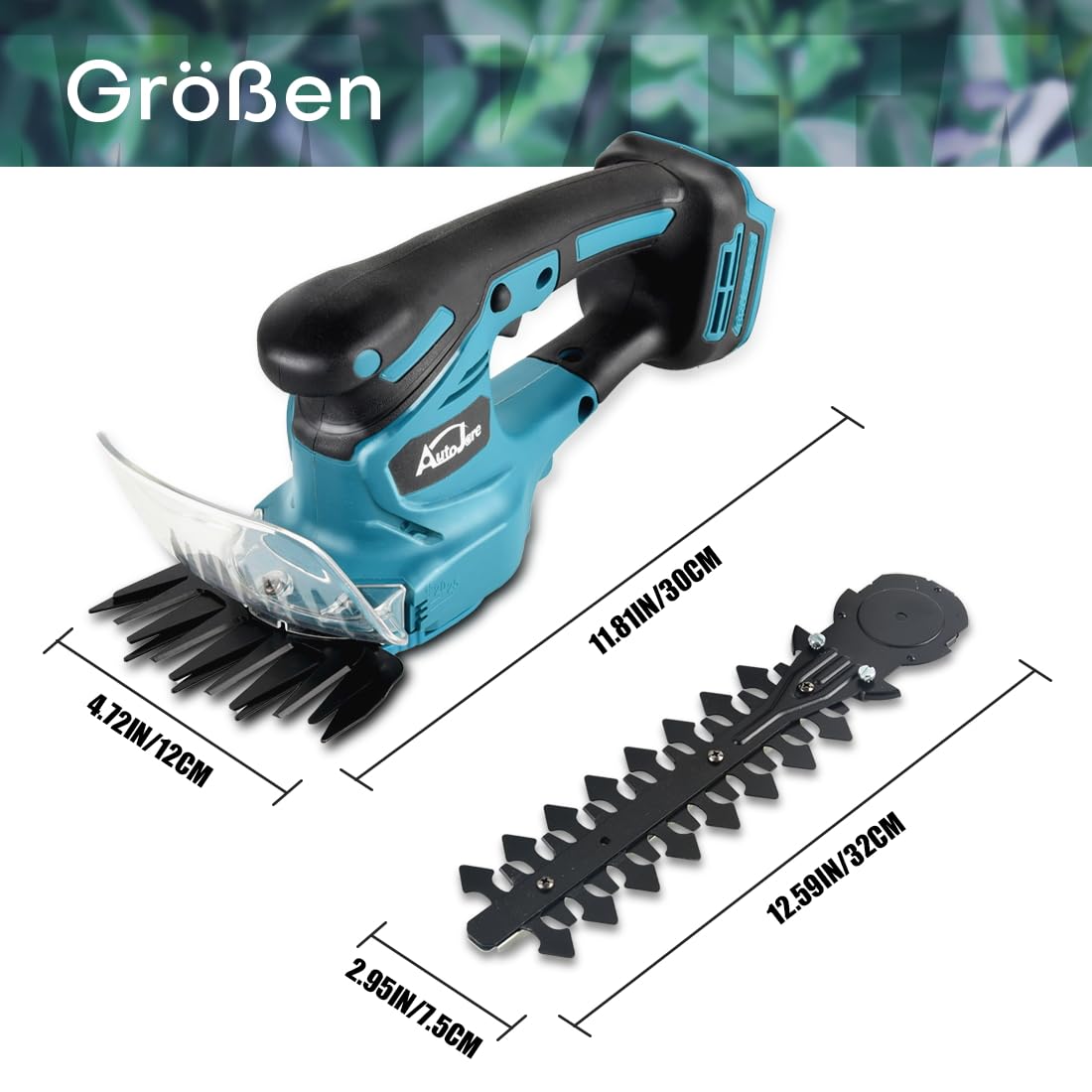 2-in-1 Akku Heckenschere Kompatibel mit Makita 18V ohne Batterie