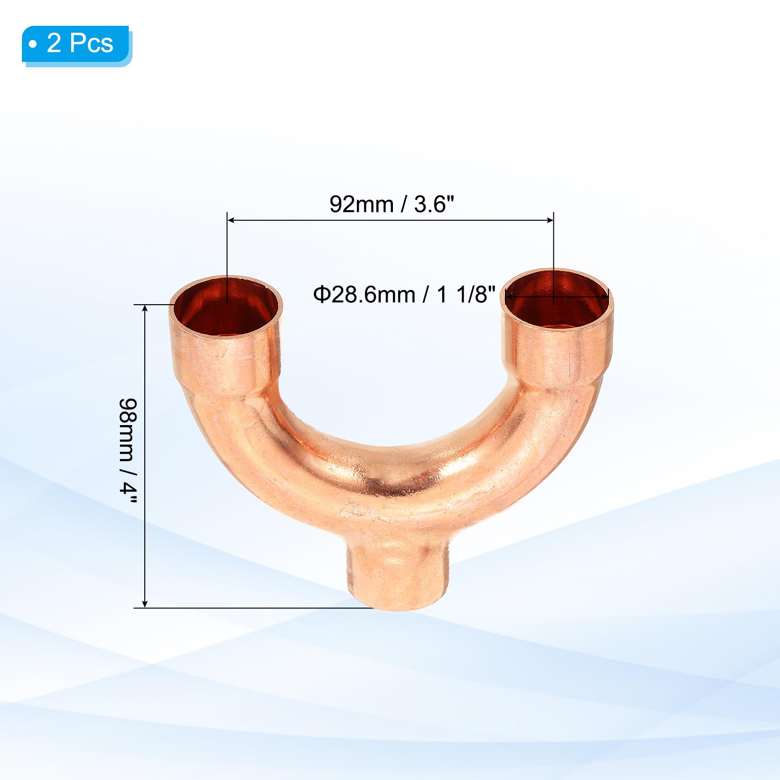 PATIKIL 2 Stück Kupferfitting, 3-Wege Rohrverteiler, Y Form Rohrverbinder, Lötverbindung für HVAC-Klimaanlagen-Sanitärkälterohr (28.6 x 28.6 x 28.6mm)
