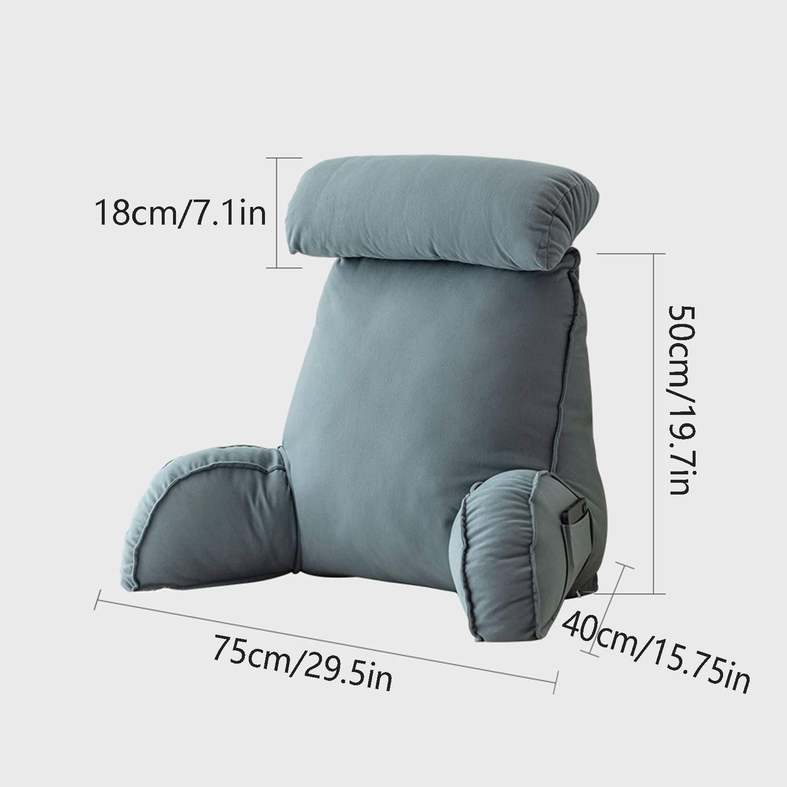 Oreiller De Lecture,Gros Coussin de Canapé,Coussin Support Lombaire avec Accoudoirs,pour Travailler,Lire ou Jouer sur Le Lit/Canapé/Sol