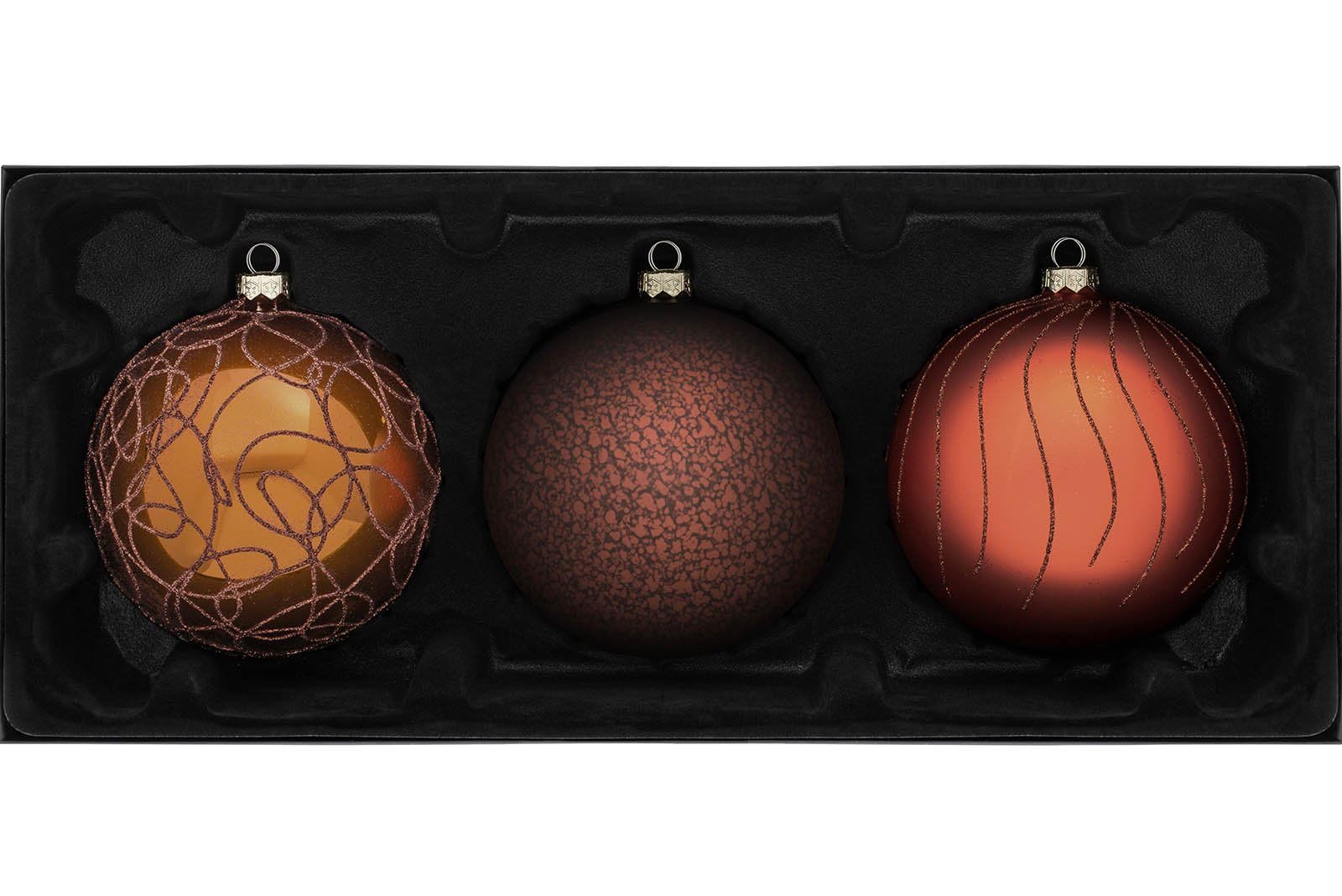 WeRChristmas Glass Christmas Tree Traditional Baubles, Copper, 11 cm, WRC-9647
