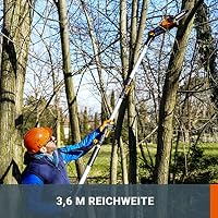 WORX Batteriebetrieben WG349E.9 Akku Teleskop-Hochentaster 20V - Praktische Kettensäge für Einsätze an schwer erreichbaren Stellen im Garten - Ohne Akku und Ladegerät, Schwarz – Ansicht 4