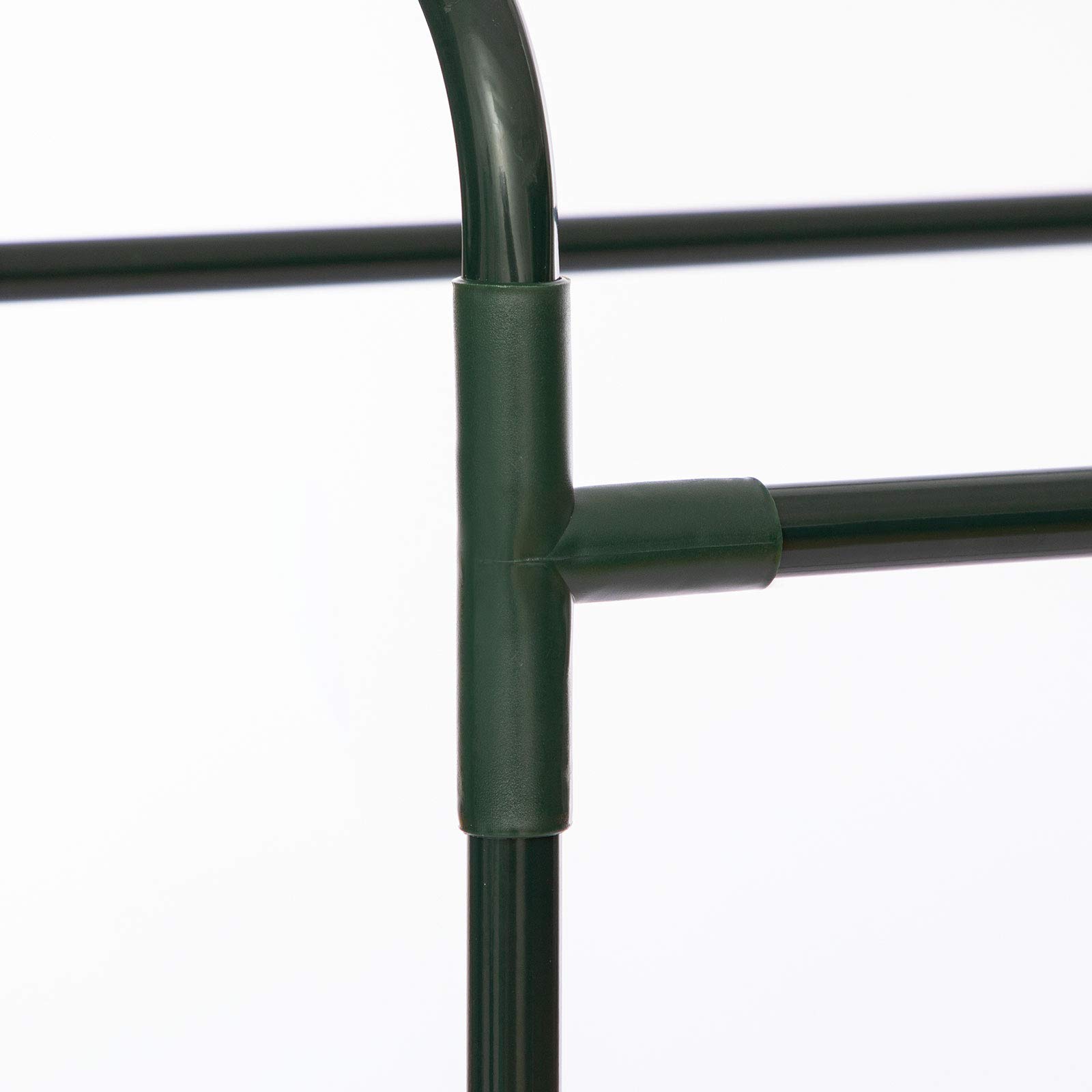 LARMNEE Serre de Jardin, Serre Tomate, Toit Incliné, Anti-Accumulation de Pluie, Cadre métallique Solide et Film PE Plus Long, avec Porte Enroulable, Anti-UV, 150 x 50 x 150 cm, Vert EGN31GH02