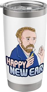 Happy New Ear Design for a Van Gogh Art Lover Stainless Steel Insulated Tumbler