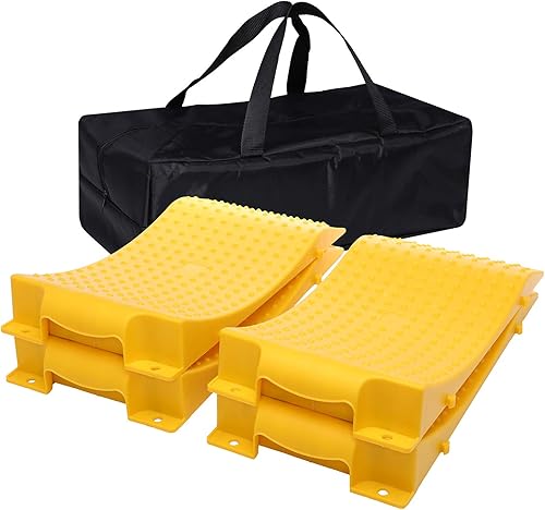 Miniatura 2 de Homeon Wheels Rampas protectoras de neumáticos con diseño de almohadillas antideslizantes, rampas para ruedas de automóvil para evitar puntos planos