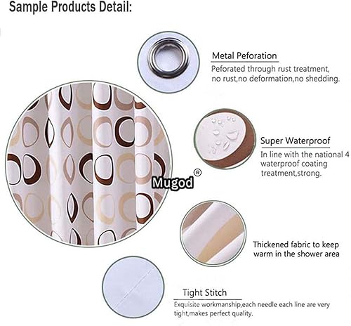 Miniatura 4 de Mugod Cortinas de ducha con patrón de cheurón, flechas grises rojas y negras sobre fondo blanco, cortina de ducha decorativa de tela impermeable con