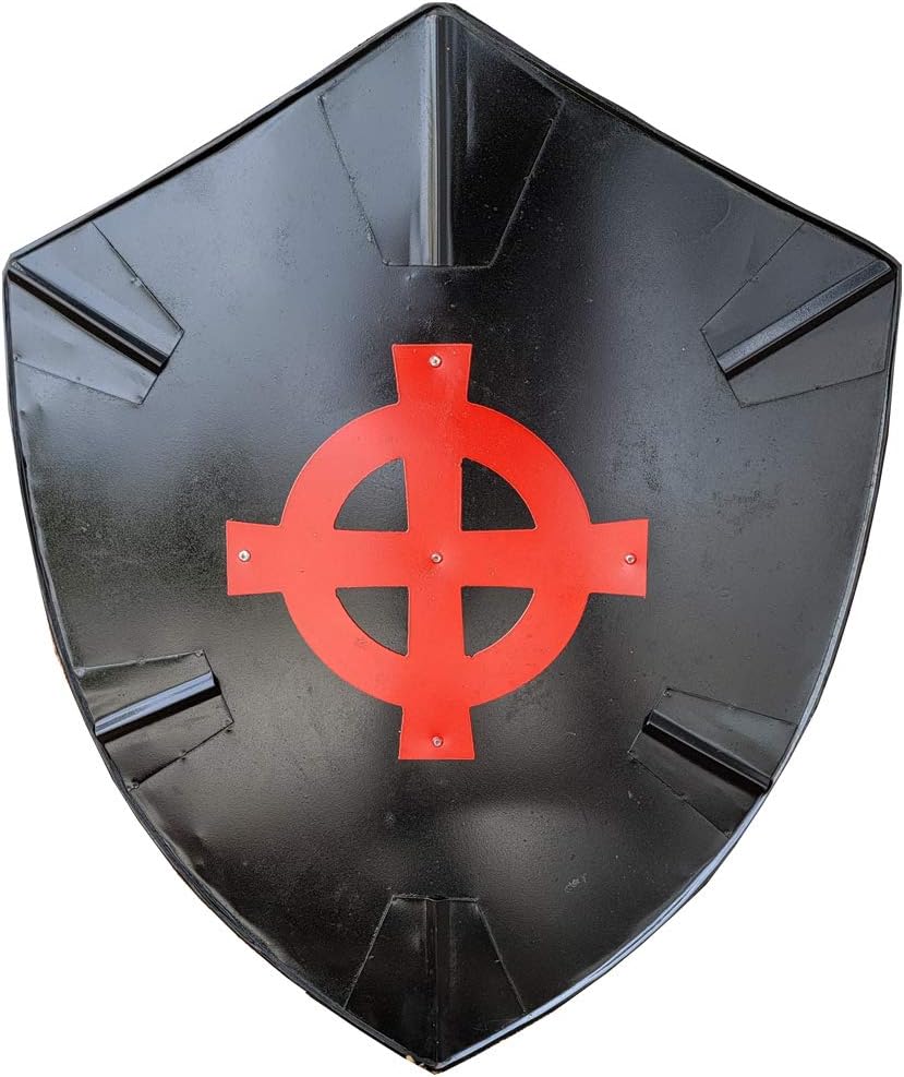 Swordsaxe Bloodlust Dark Knight Germanic Middle Ages Mercenary of War Medieval Black Cross Shield