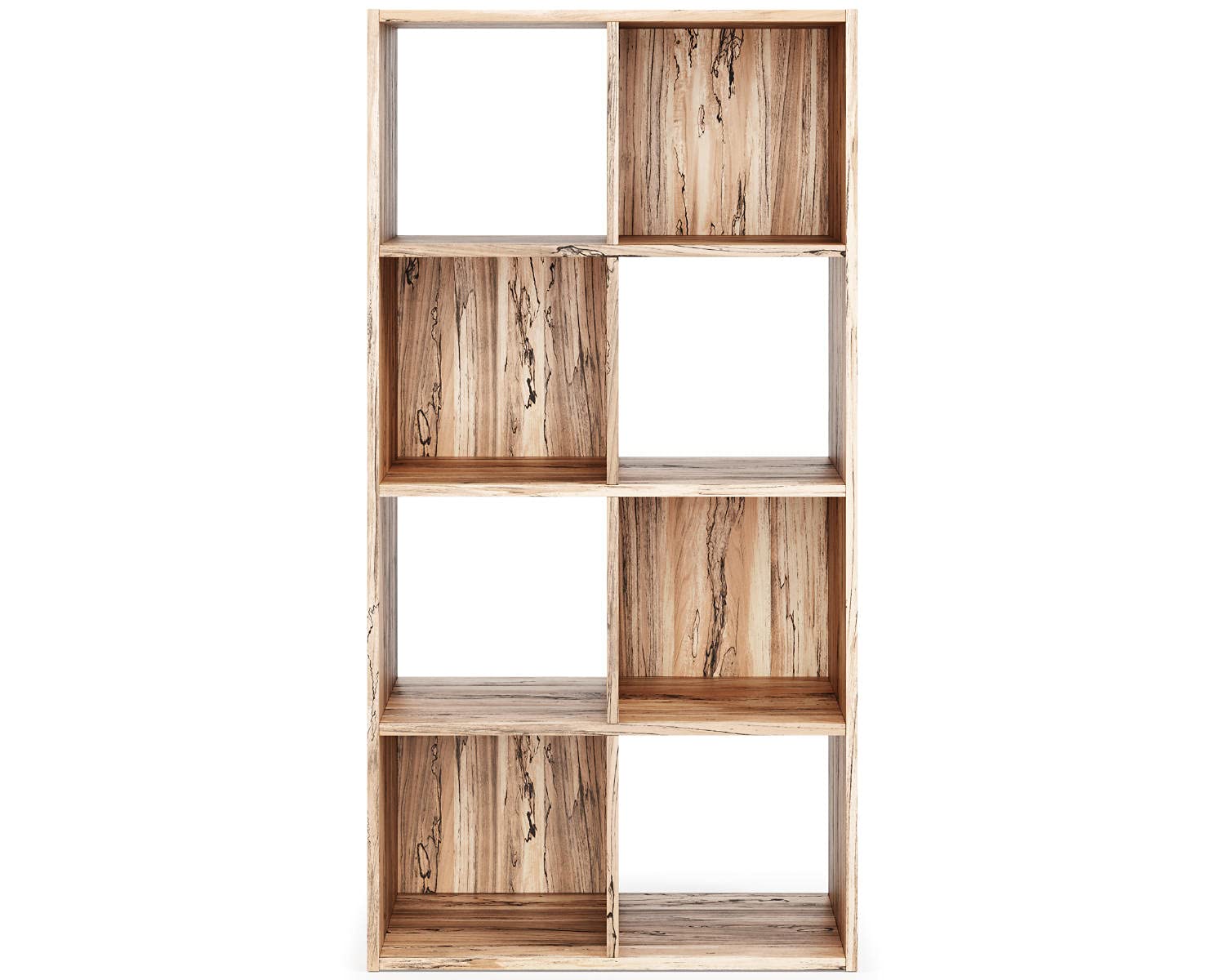 Signature Design by Ashley Piperton Modern 8 Cube Storage Organizer or Bookcase, Natural Brown