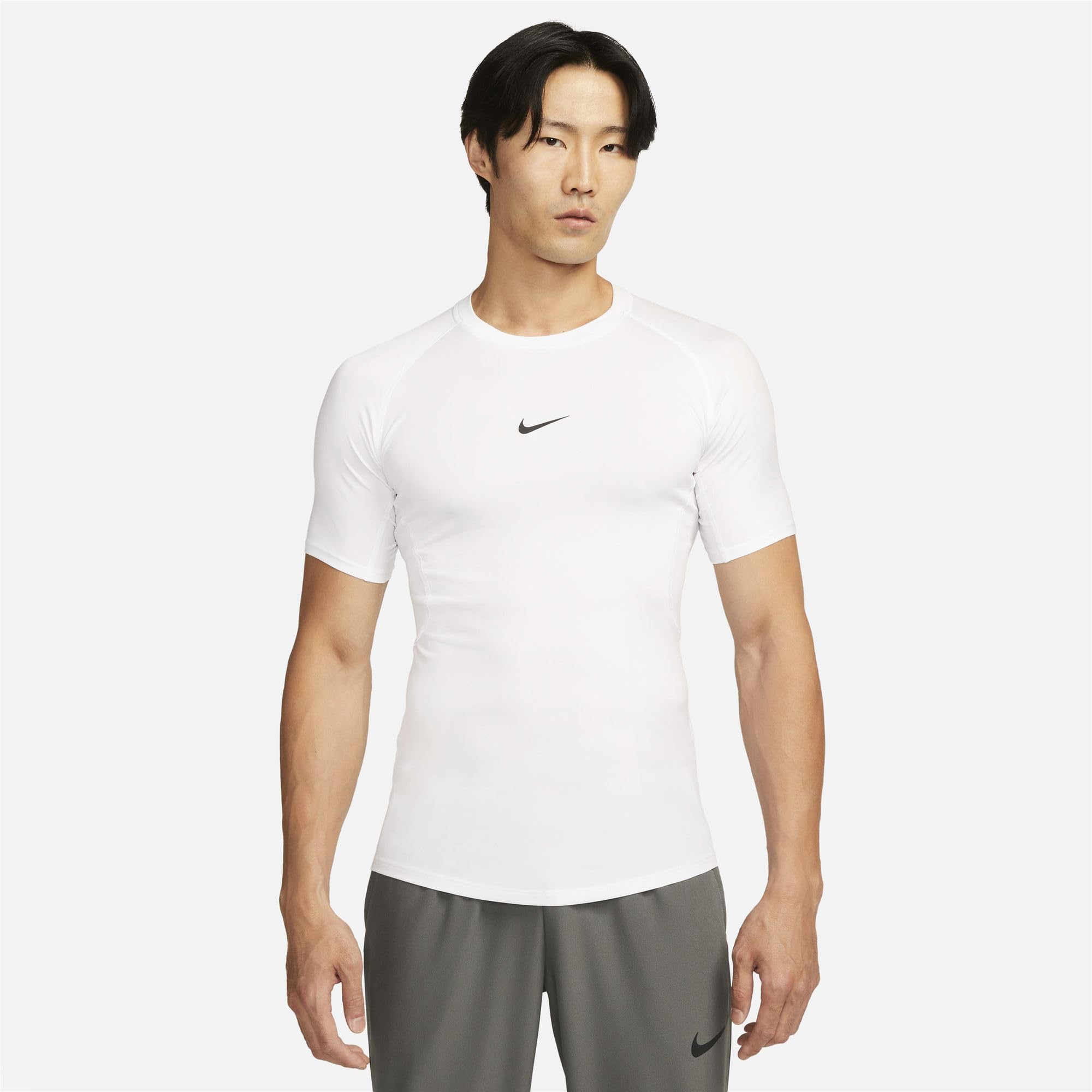 Nike Men's Shirt M NP DF Tight Top SS, White/Black, FB7932-100, M