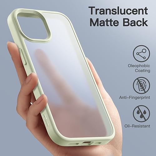 Miniatura 41 de JETech Funda mate para iPhone 15 de 6.1 pulgadas, a prueba de golpes, protección contra caídas de grado militar, cubierta trasera translúcida