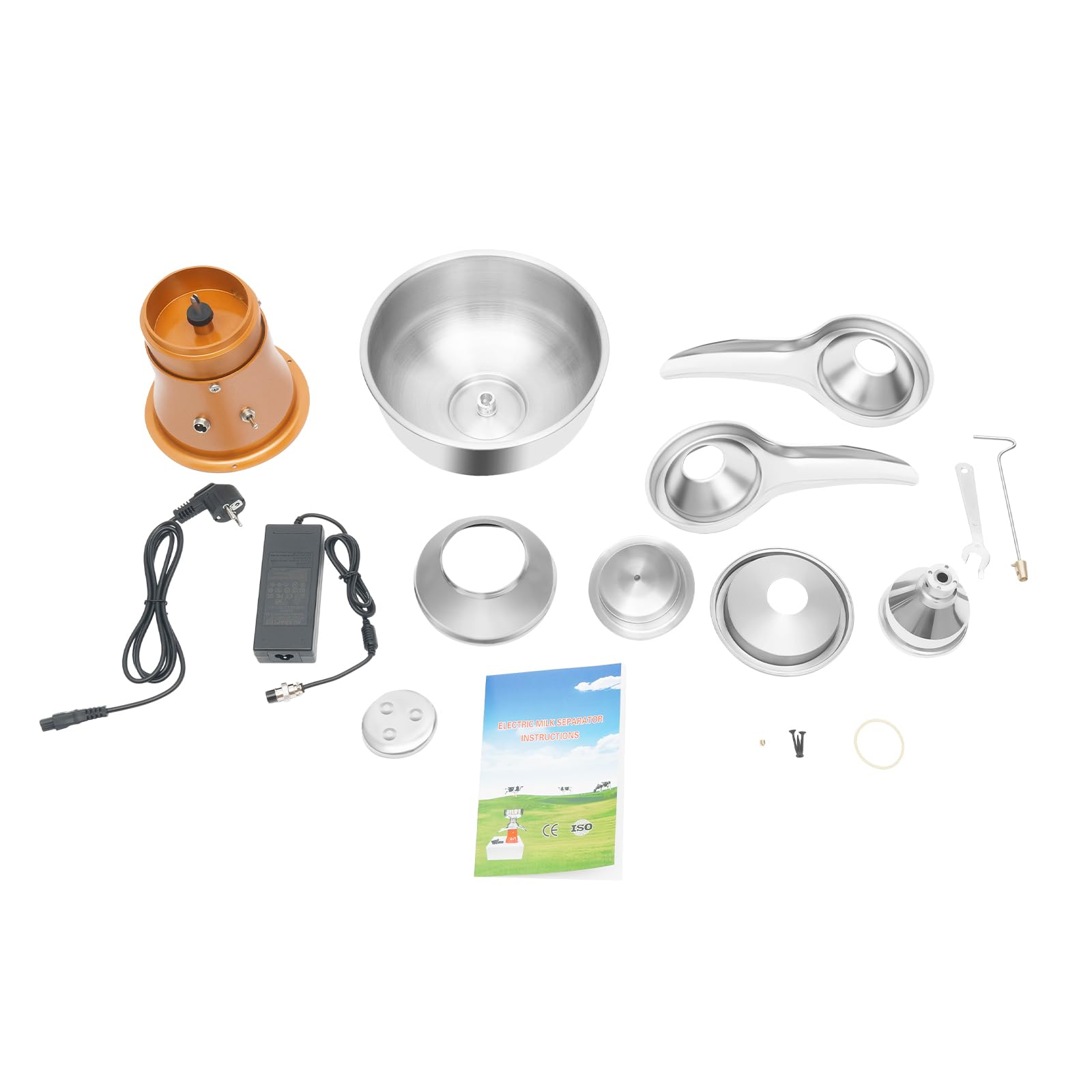 Centrifuga elettrica per latte da 5 l, 50 l/h, separatore per latte, separatore per crema latte, separatore per panna fresca, centrifuga per il latte