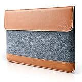 Schönes Design: Caramel Leder und Holzkohle Filz außen, langlebig, um Ihren Laptop zu schützen.