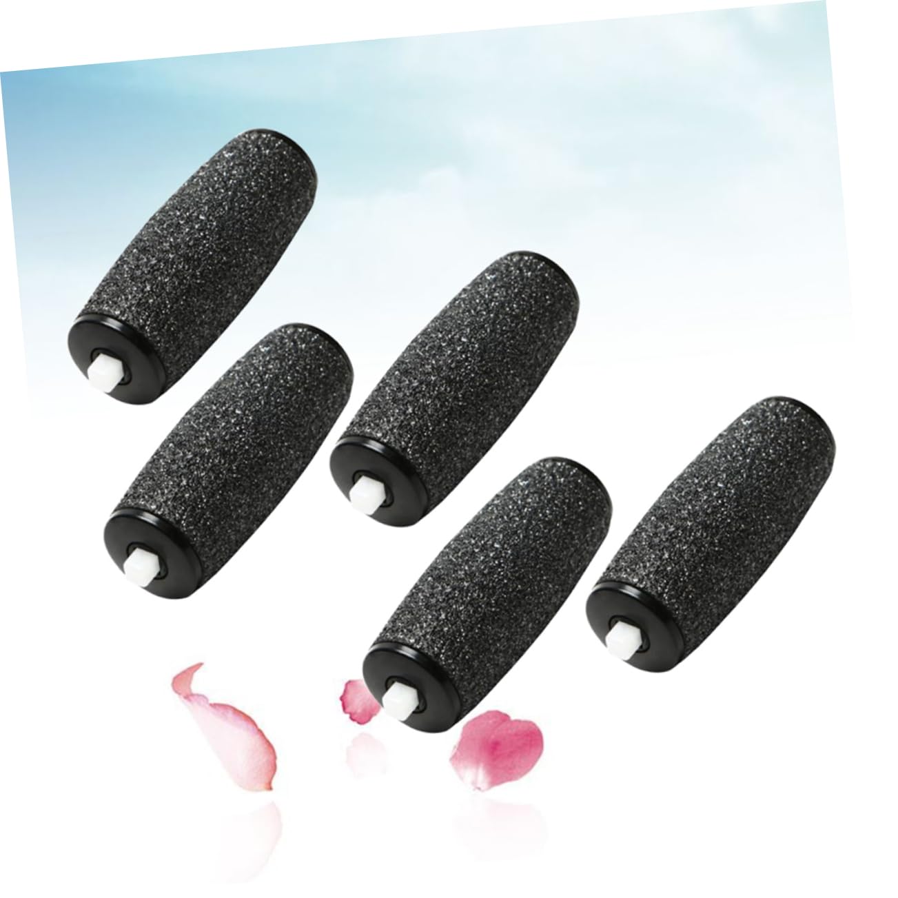 CLISPEED 12PCS Extra Coarse Roller Heads Replacement for Electronic Foot File Efficiently Removes Calloused Skin Washable Durable for Smooth Feet Blue Black