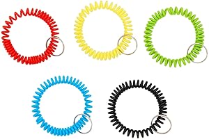 Juvale 50 Pack Spiral Coil Wrist Keychains: The Perfect Stretchy Accessory for Keys and More!