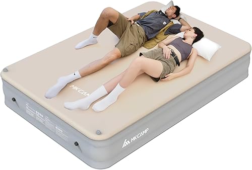 Miniatura 7 de micoe Colchón de aire de espuma viscoelástica para camping, colchón de aire Queen de 16 pulgadas de altura para campamento, inflable de inflado