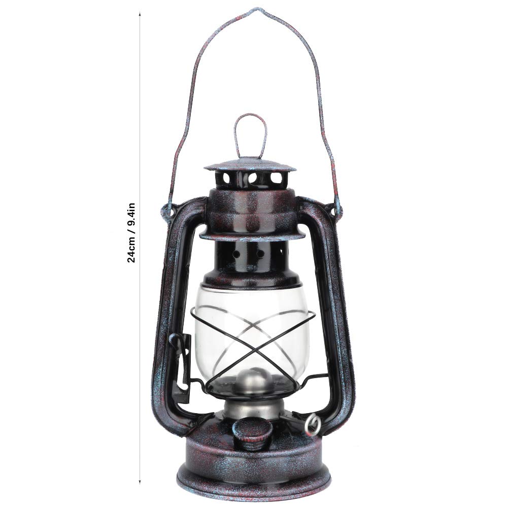 Hanging Hurricane Lantern, Portable Tiki Torch Canister Antique Metal Hanging Oil Lantern for Indoor or Outdoor Usage
