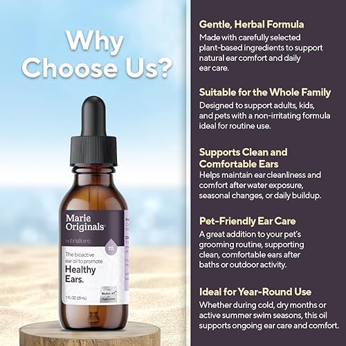 Miniatura 4 de Marie Originals - Gotas de aceite natural para los oídos, aceite de ajo de gordolobo, gotas para los oídos para la prevención de infecciones, gotas