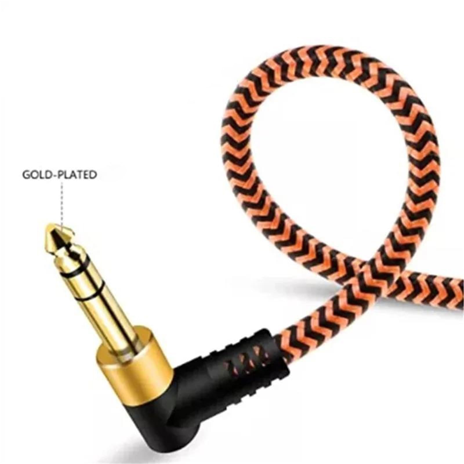 Guitarra Cable Audio Cable De Instrumento TRS 1/4 Pulgada Cable Interconexión Estéreo Salida Macho Ángulo Recto 6,35 Mm