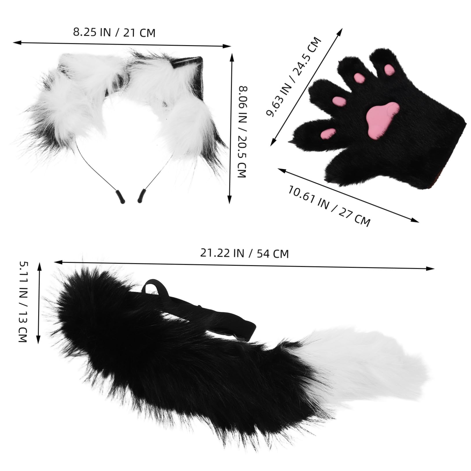 Bandeau Oreilles de Renard en Peluche, Ensemble 1 Lot pour Adultes