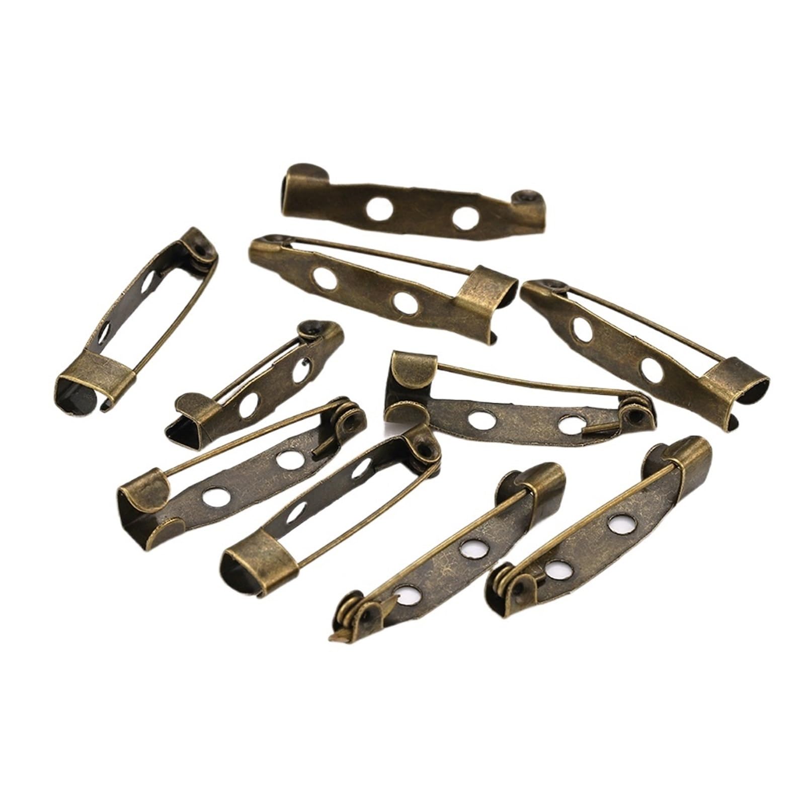 Brooch Pin Backs, Brooch 50pcs Bronze Clip Pins Blank Base for Jewelry Making DIY Findings(15 mm)