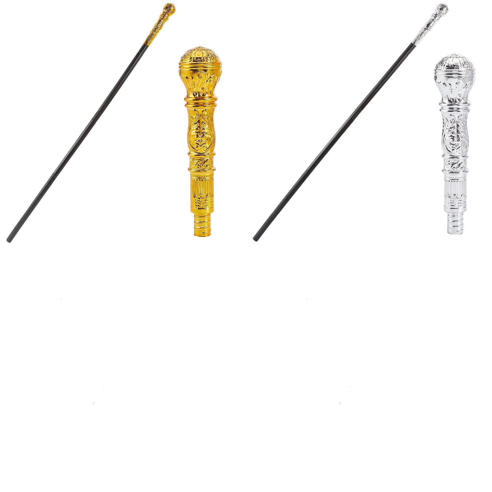 Sceptre de déguisement rétro pour défilé punk et soirées costumées, pack de 2 cannes