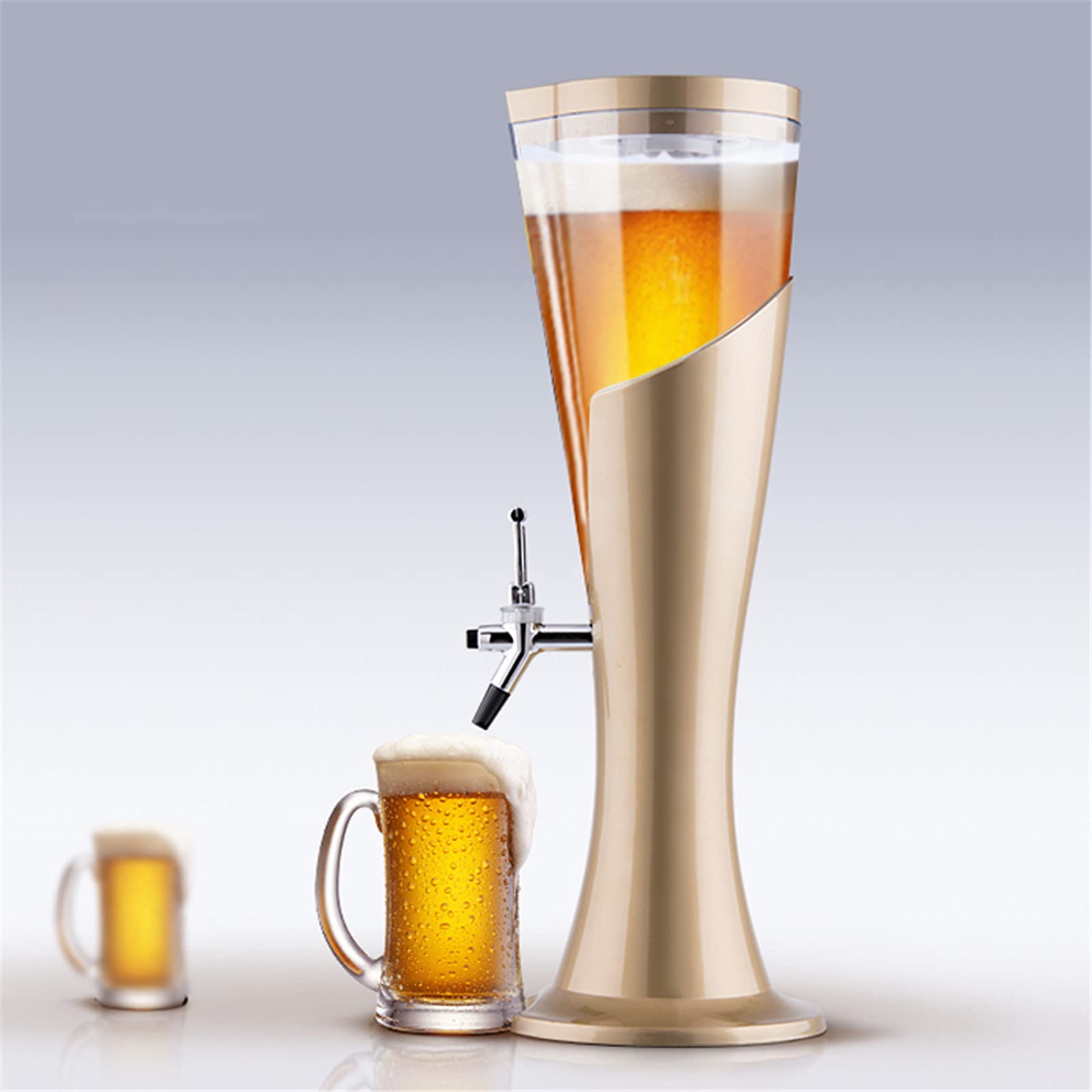 Wieża Piwa, Dozownik napojów Beer Tower z rurką do utrzymywania zimnych napojów, idealna na imprezy i gry, akcesoria do baru domowego,5,2.0L