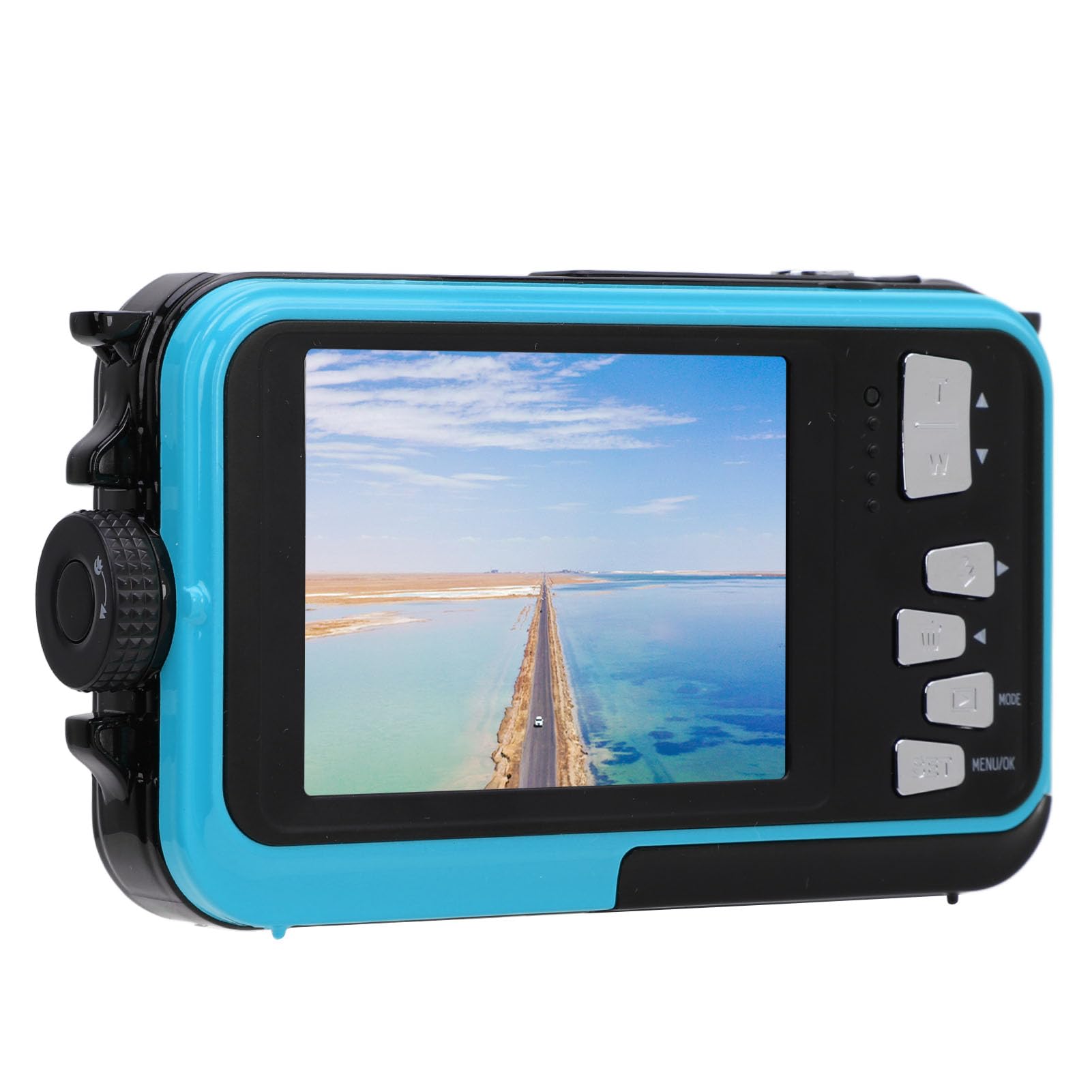 2.7K Underwater Camera, 48MP Waterproof Camera with Dual Screens 16X Zoom Autofocus 11FT Water Resistant Compact Digital Camera for Snorkeling Diving (Blue)