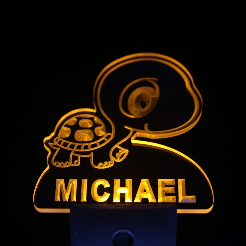 ADVPRO ws1016-tm Turtle Personalized Night Light Baby Kids Name Day/Night Sensor LED Sign