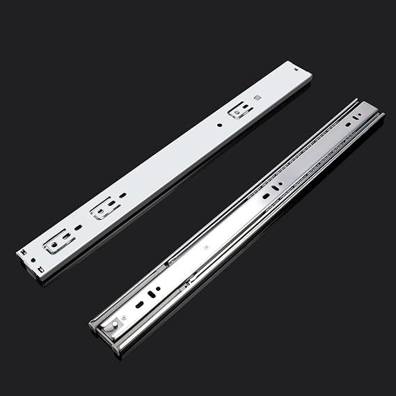 Self/Soft Closing Drawer Slides Runners 2 Pair-Ball Bearing 3 Fold Full Extension Side Mount Cabinet Hardware with 100 lb.Load Capacity Drawer Slides 18