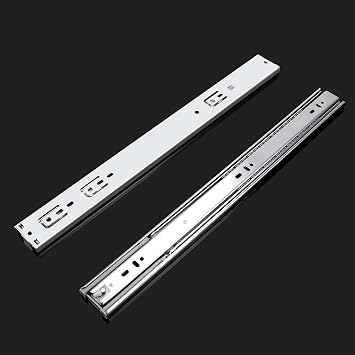 Self/Soft Closing Drawer Slides Runners 2 Pair-Ball Bearing 3 Fold Full Extension Side Mount Cabinet Hardware with 100 lb.Load Capacity Drawer Slides 18