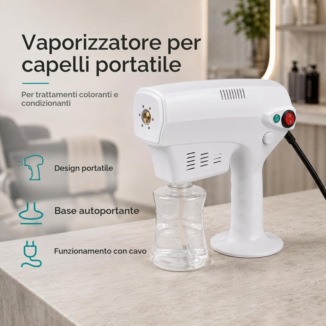 Portable multi purpose nano steam hair care wet spray hairdressing wet steam jet steam machine hairdressing hair dyeing tools for families, barber shops
