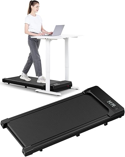 Caminadora portátil pequeña de 2.5 HP para oficina, hogar, ultra silenciosa y sin instalación, control remoto, pantalla LED, 0.6-5 MPH, capacidad de